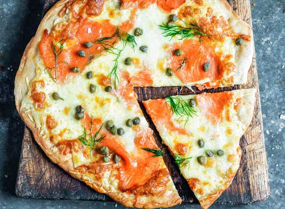 Salmon Pizza for One